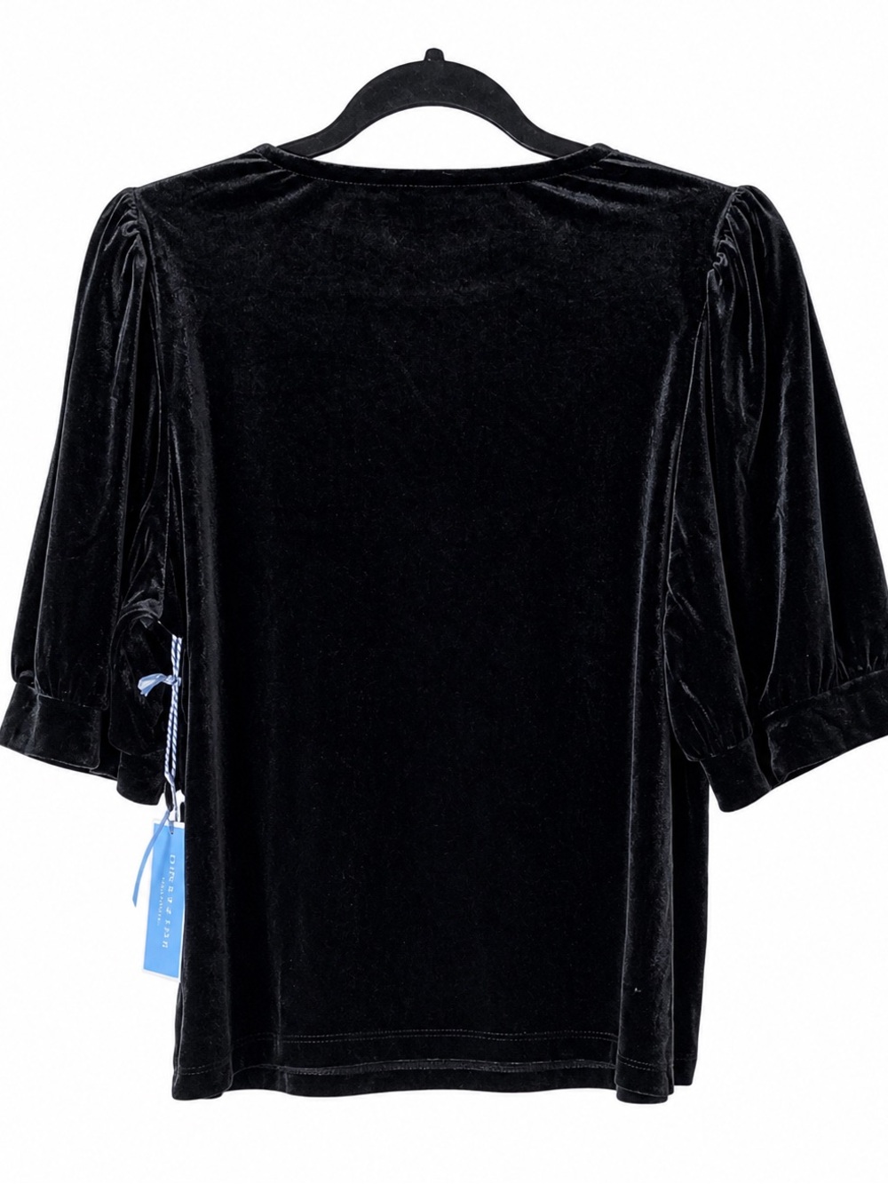 DRAPER JAMES Black Velvet Puff Sleeve Blouse Elegant Evening Cocktail Party Top - Picture 4 of 12